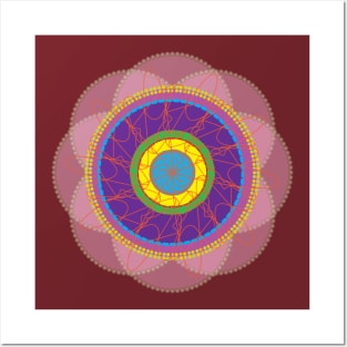Abstract Flower Geometric Shapes Posters and Art